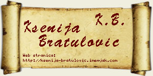 Ksenija Bratulović vizit kartica